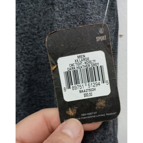 Reebook Mens Cold Weather Compression Tight XXL Dark Grey Heather Athletic Sport - Picture 4 of 9